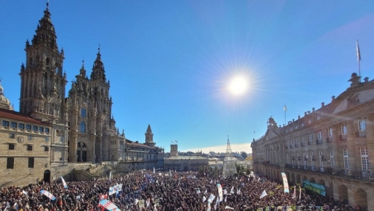 España: Miles de personas que se movilizaron para protestar contra la «megafábrica» de celulosa