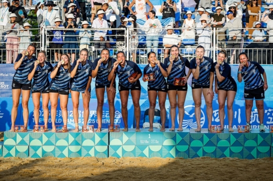 La Selección Argentina femenina de beach handball, ganan el oro en China