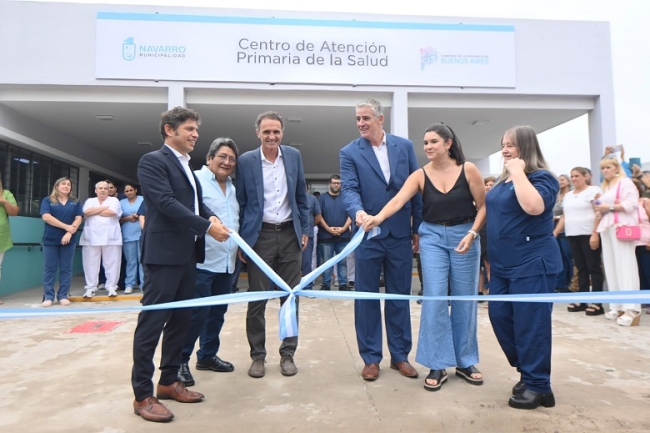 El gobernador Axel Kicillof inauguró un Centro de Atención Primaria de la Salud en Navarro