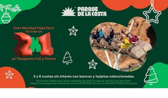 Parque de la Costa: Papá Noel presente y promoción 2x1