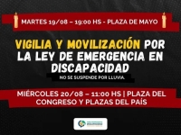 Convocan a una vigilia frente al Congreso, por la ley de Emergencia en Discapacidad