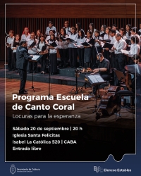 El Programa Escuela de Canto Coral se presenta en la Iglesia Santa Felicitas